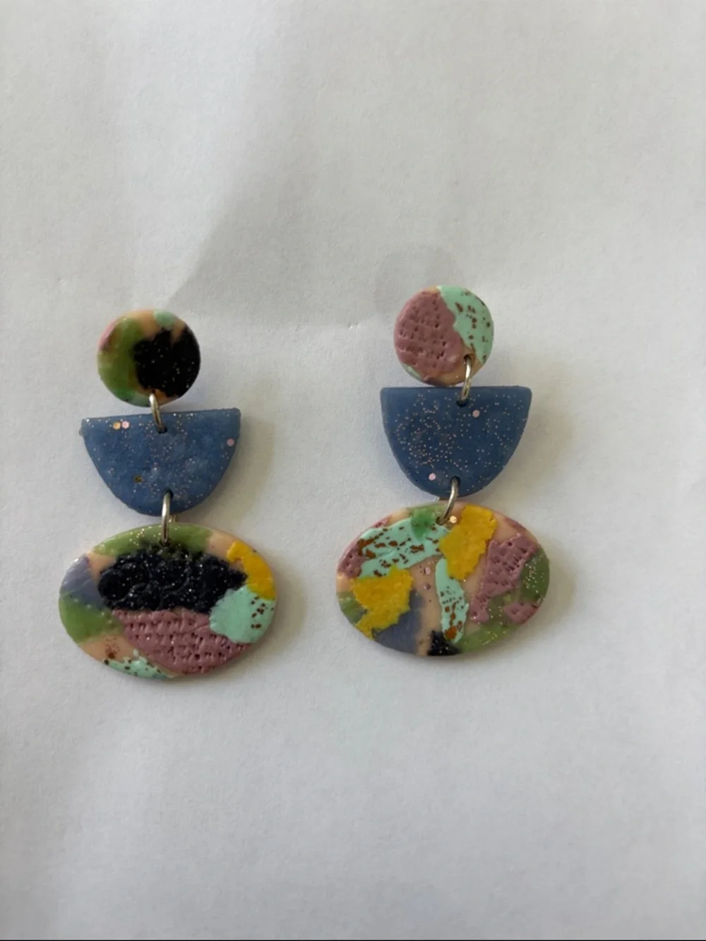 Handmade Multicolor Polymer Clay Drop Earrings - Women Jewelry